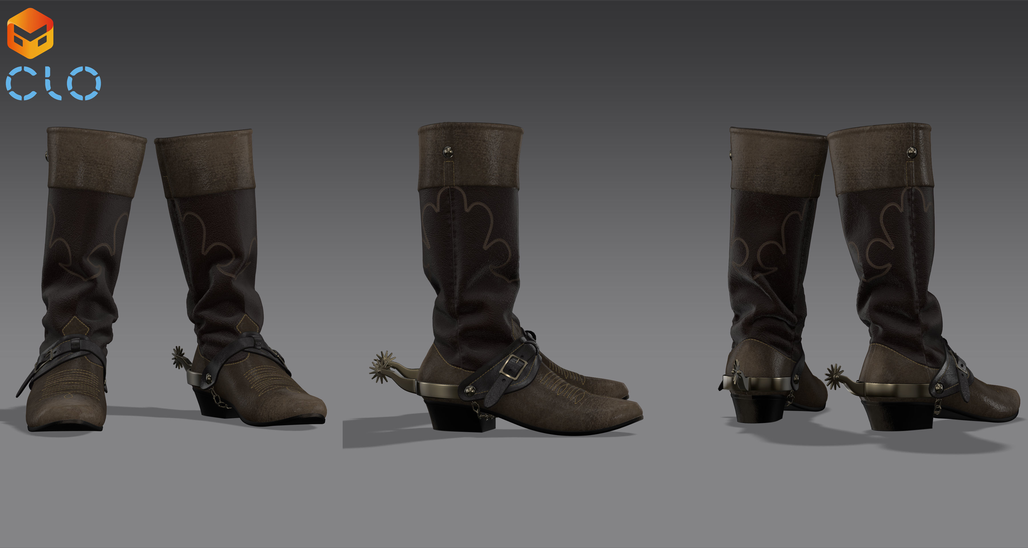 Cowboy accessories - Marvelous Designer project and OBJ 3D model_2