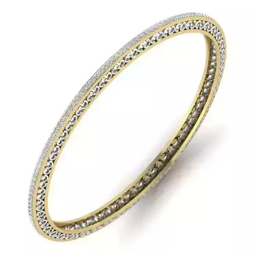 Yellow gold diamond Bangle-PBG-009 DIA