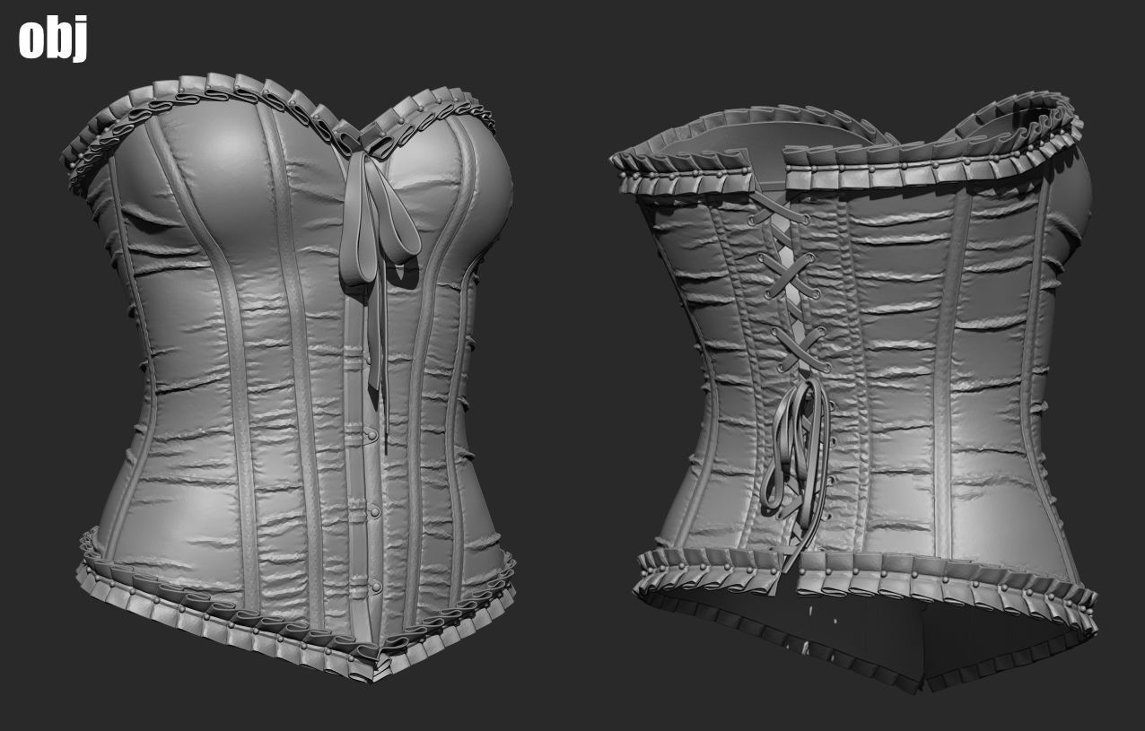 Corsets - set 1 - Marvelous Designer project and OBJ 3D model_11