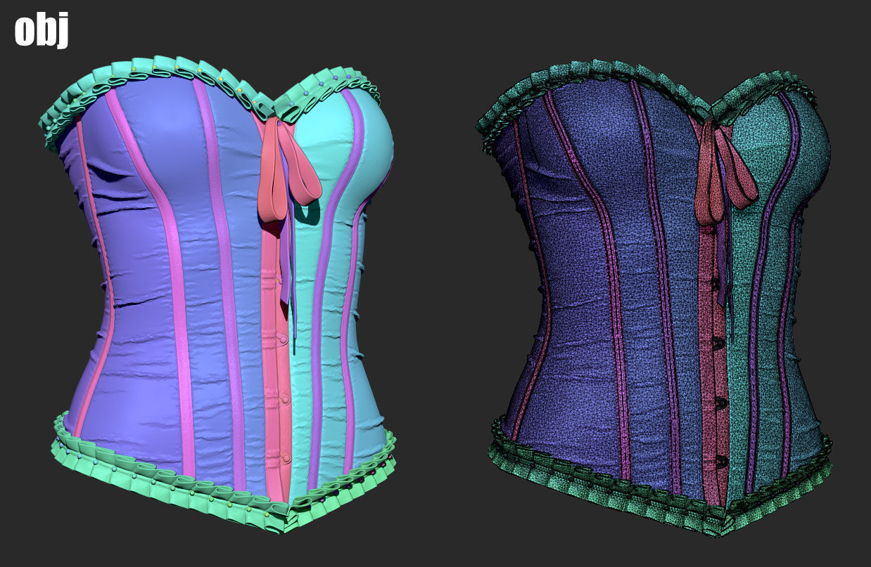 Corsets - set 1 - Marvelous Designer project and OBJ 3D model_12