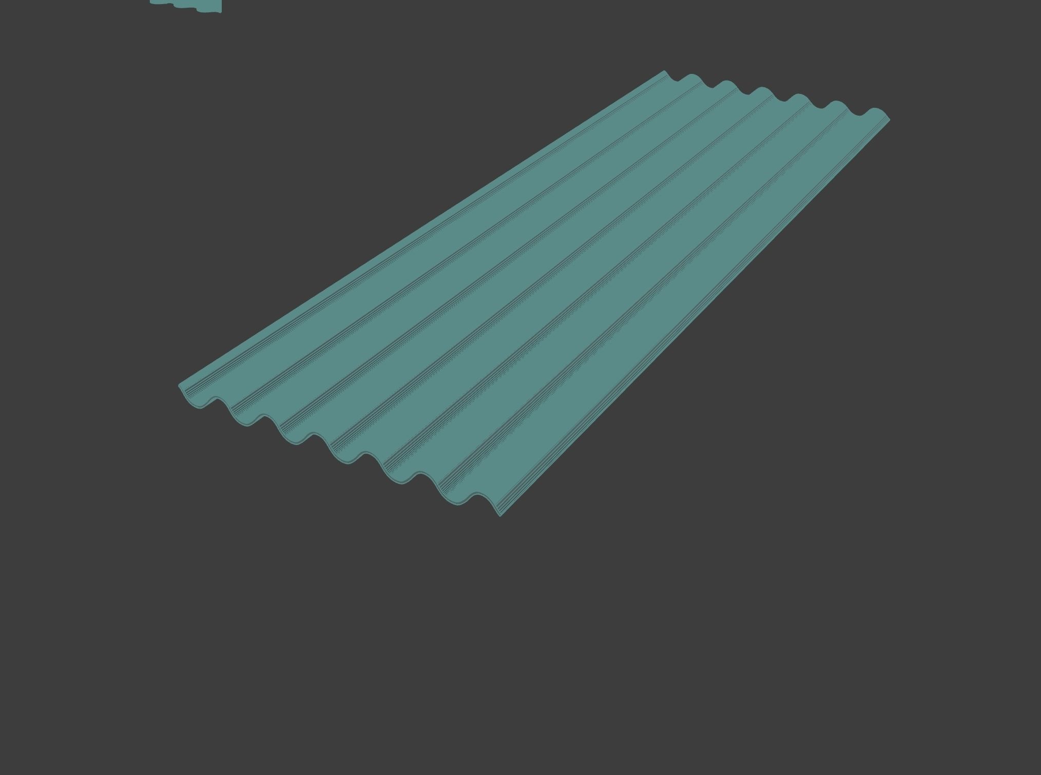 Corrugated Polycarbonate Plastic Sheet Free 3D model_4