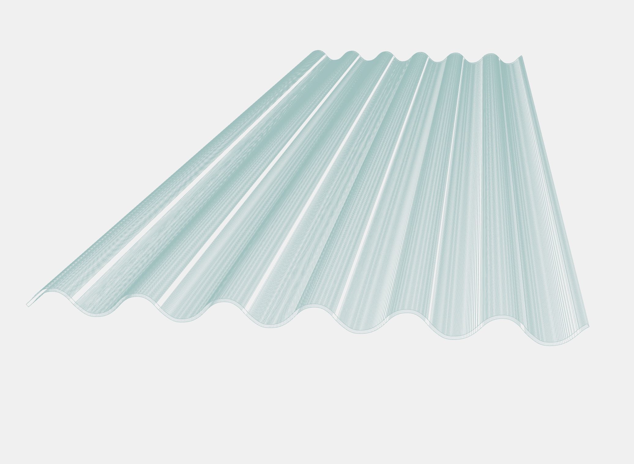 Corrugated Polycarbonate Plastic Sheet Free 3D model_7