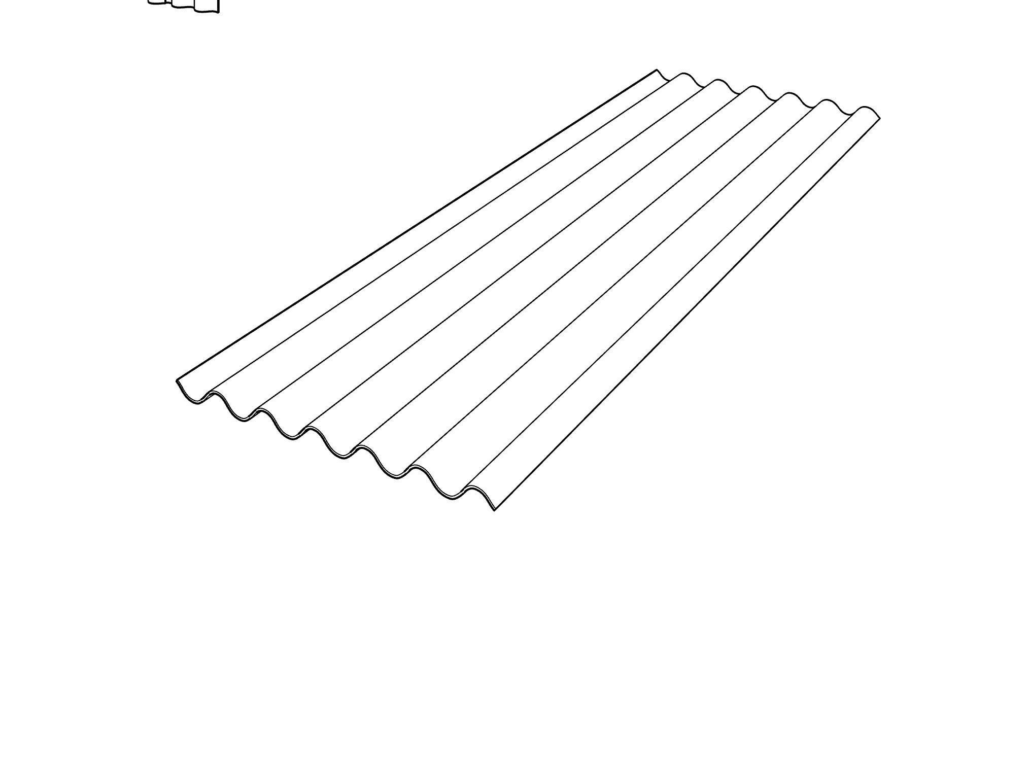 Corrugated Polycarbonate Plastic Sheet Free 3D model_3