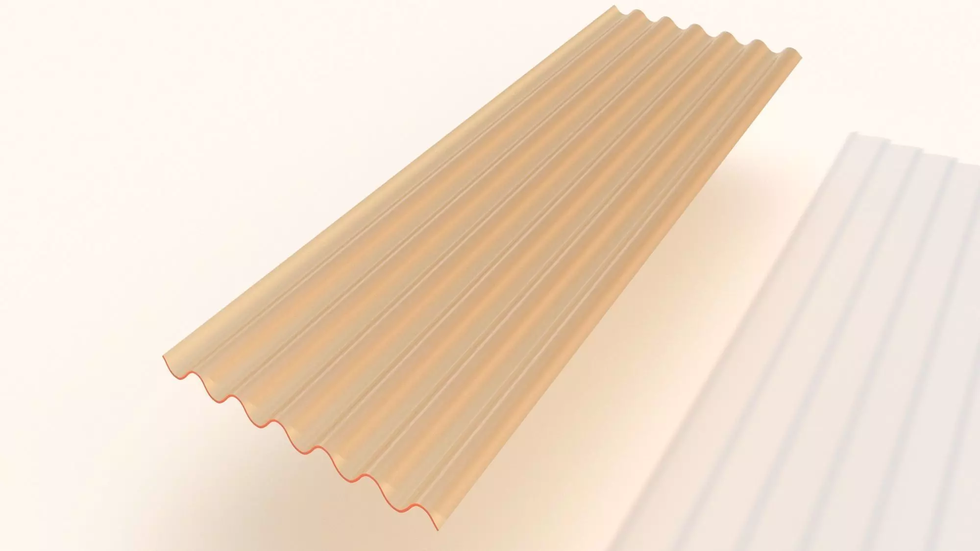 Corrugated Polycarbonate Plastic Sheet Free 3D model_0