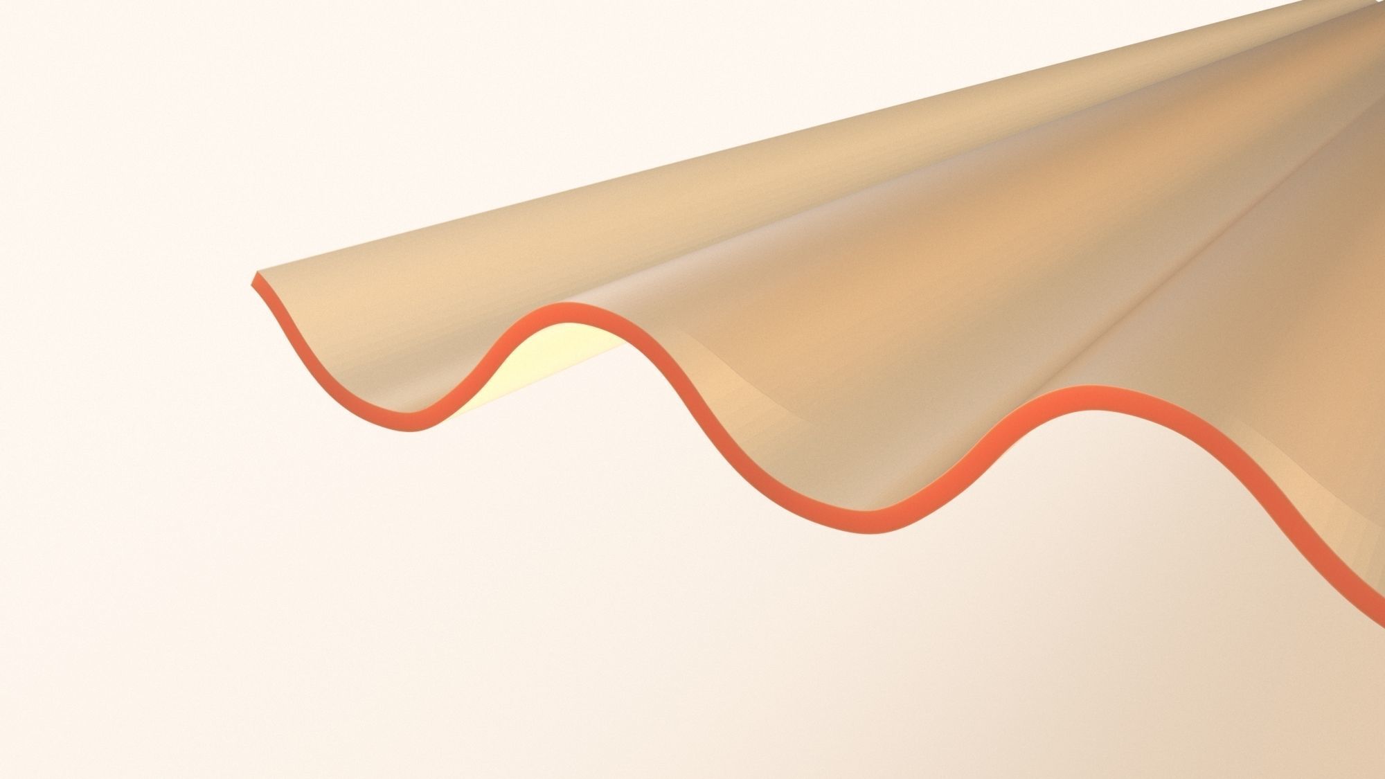 Corrugated Polycarbonate Plastic Sheet Free 3D model_1