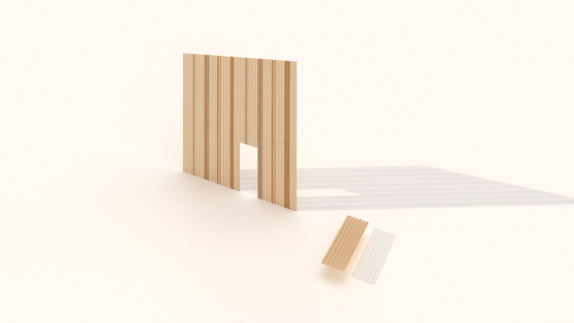 Corrugated Polycarbonate Plastic Sheet Free 3D model_5