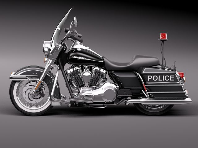 Harley Davidson Road King Classic Police 2011 3D Model 3D model_6