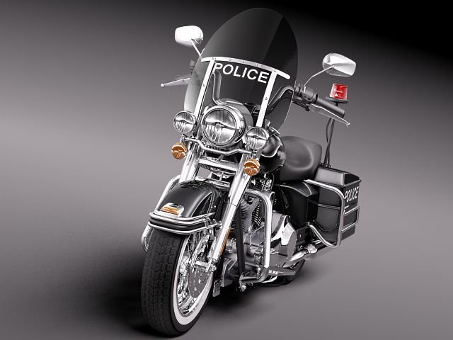 Harley Davidson Road King Classic Police 2011 3D Model 3D model_2