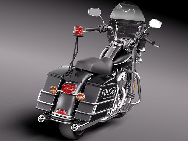 Harley Davidson Road King Classic Police 2011 3D Model 3D model_3