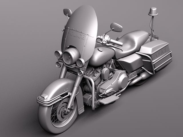Harley Davidson Road King Classic Police 2011 3D Model 3D model_8