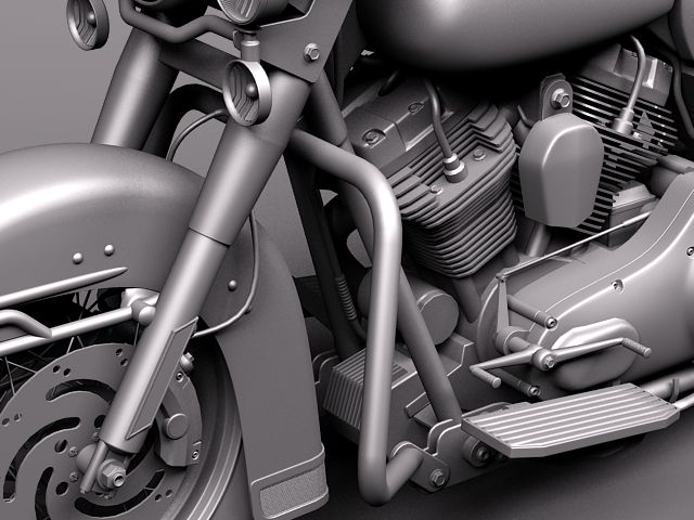 Harley Davidson Road King Classic Police 2011 3D Model 3D model_9