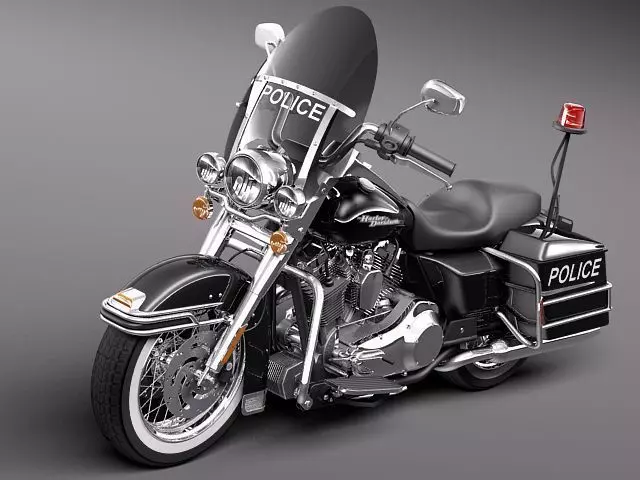 Harley Davidson Road King Classic Police 2011 3D Model 3D model_0
