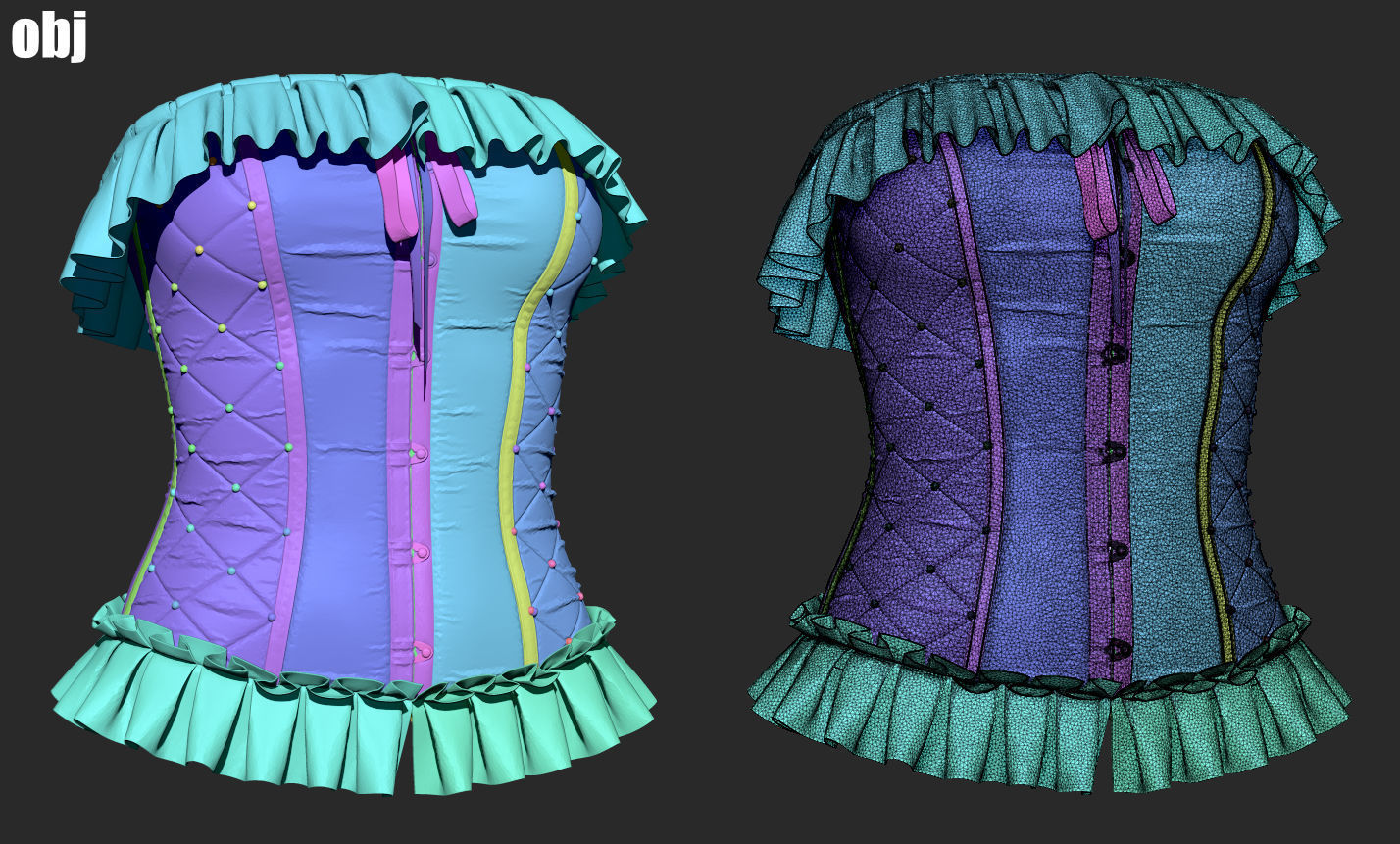 Corsets - set 2 - Marvelous Designer project and OBJ 3D model_8