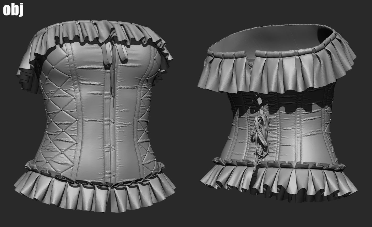 Corsets - set 2 - Marvelous Designer project and OBJ 3D model_7