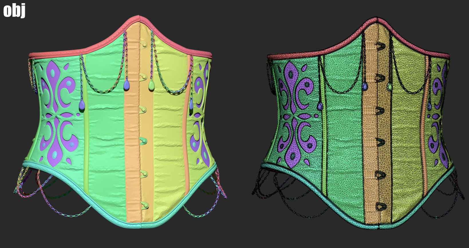 Corsets - set 2 - Marvelous Designer project and OBJ 3D model_12