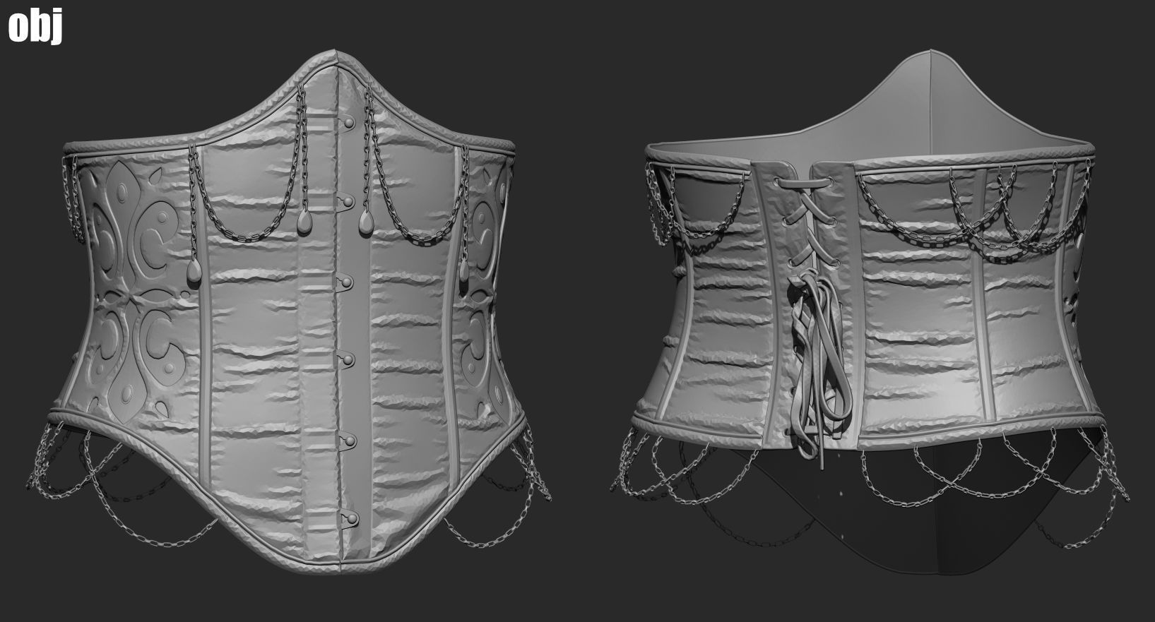 Corsets - set 2 - Marvelous Designer project and OBJ 3D model_11