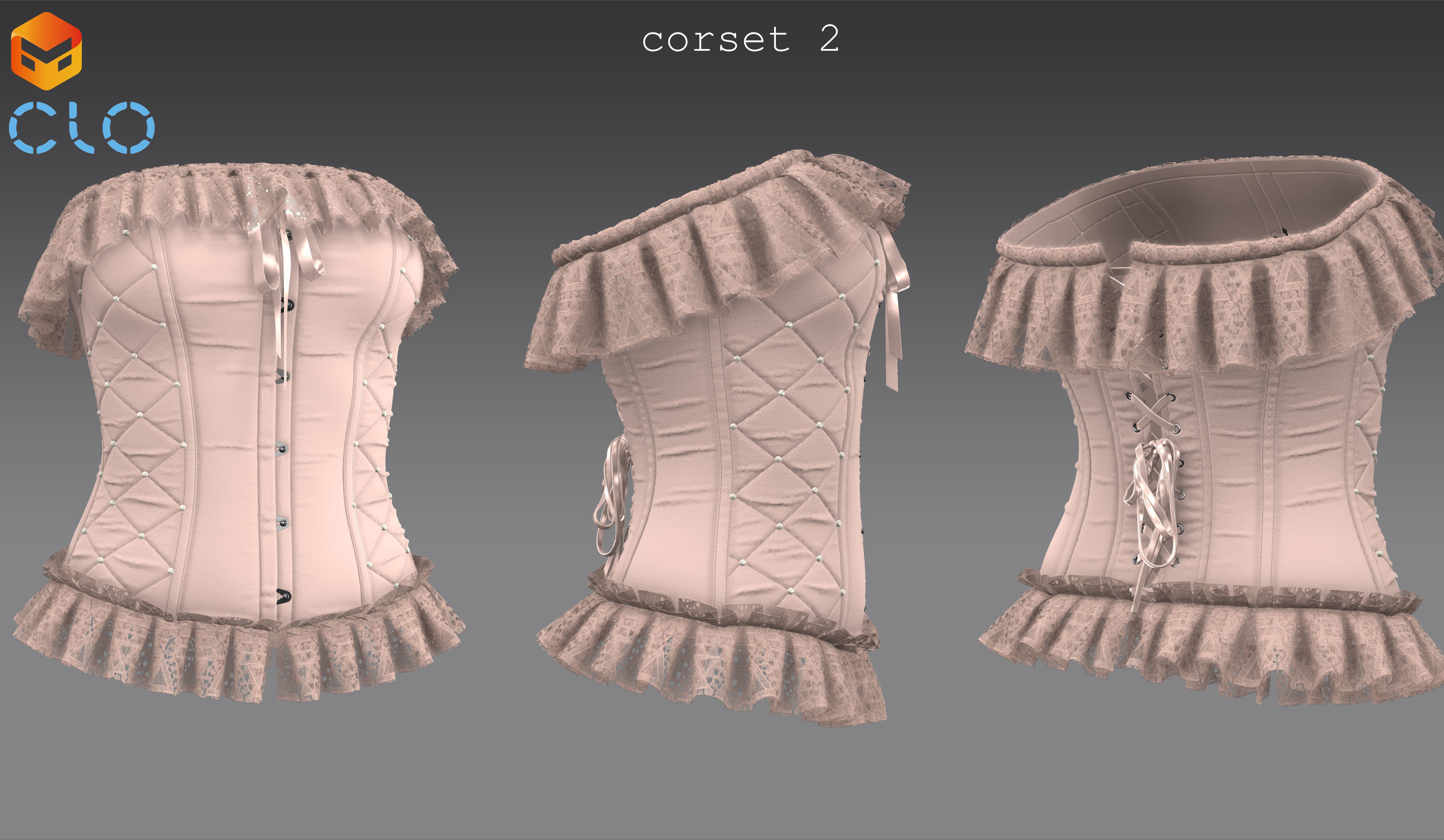 Corsets - set 2 - Marvelous Designer project and OBJ 3D model_6
