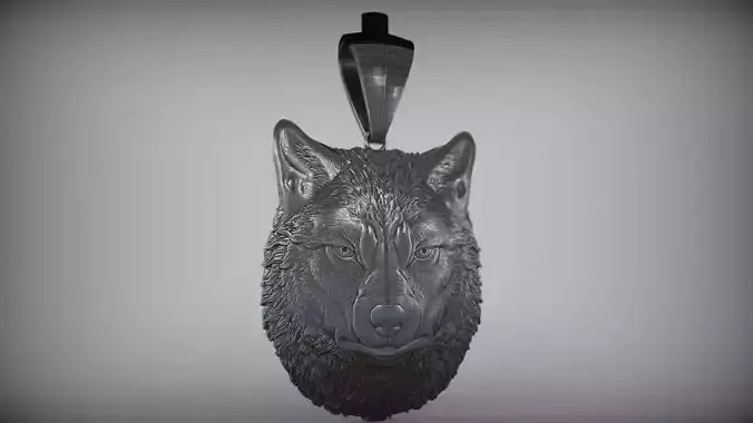 Wolf Head Pendant for CNC 3D Print STL
