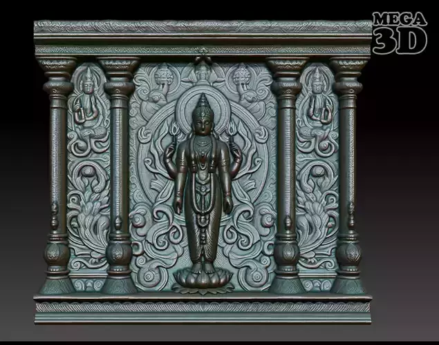 Indian Temple Wall basrelief 24 240619 3D print model