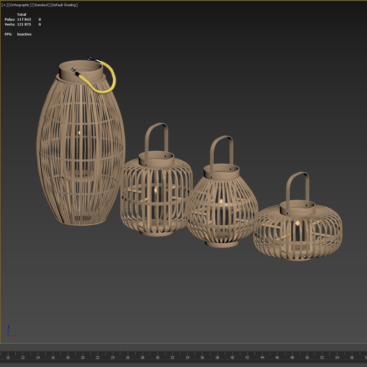 Bamboo Garden Lanterns With Truglow 3D model_9