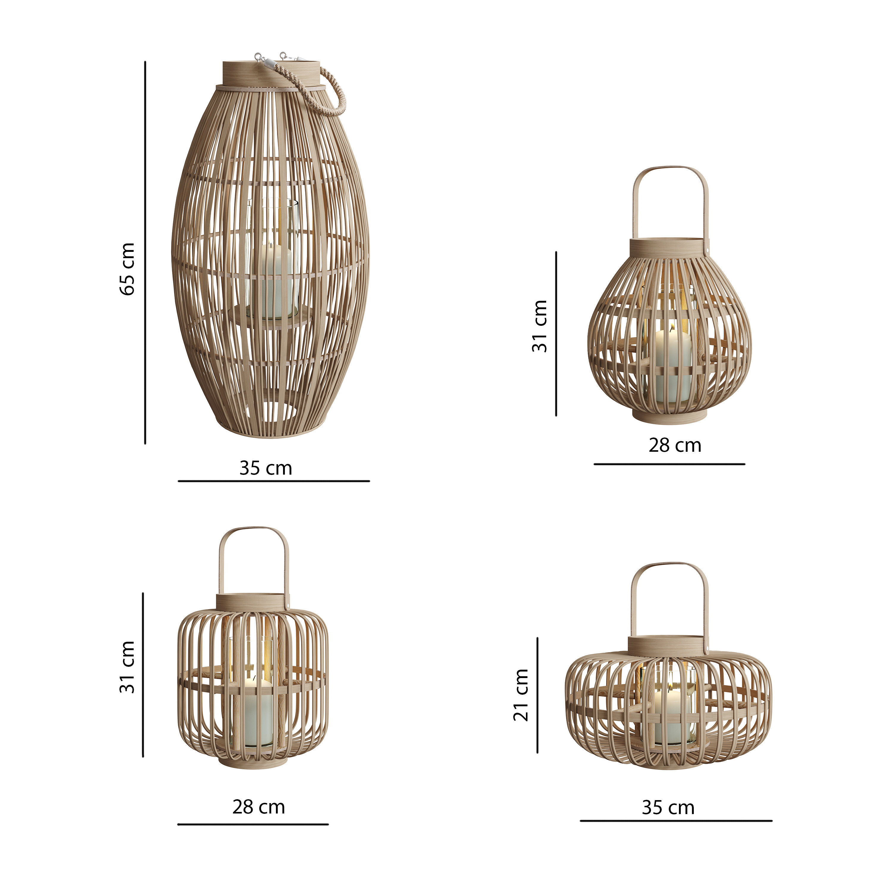 Bamboo Garden Lanterns With Truglow 3D model_1