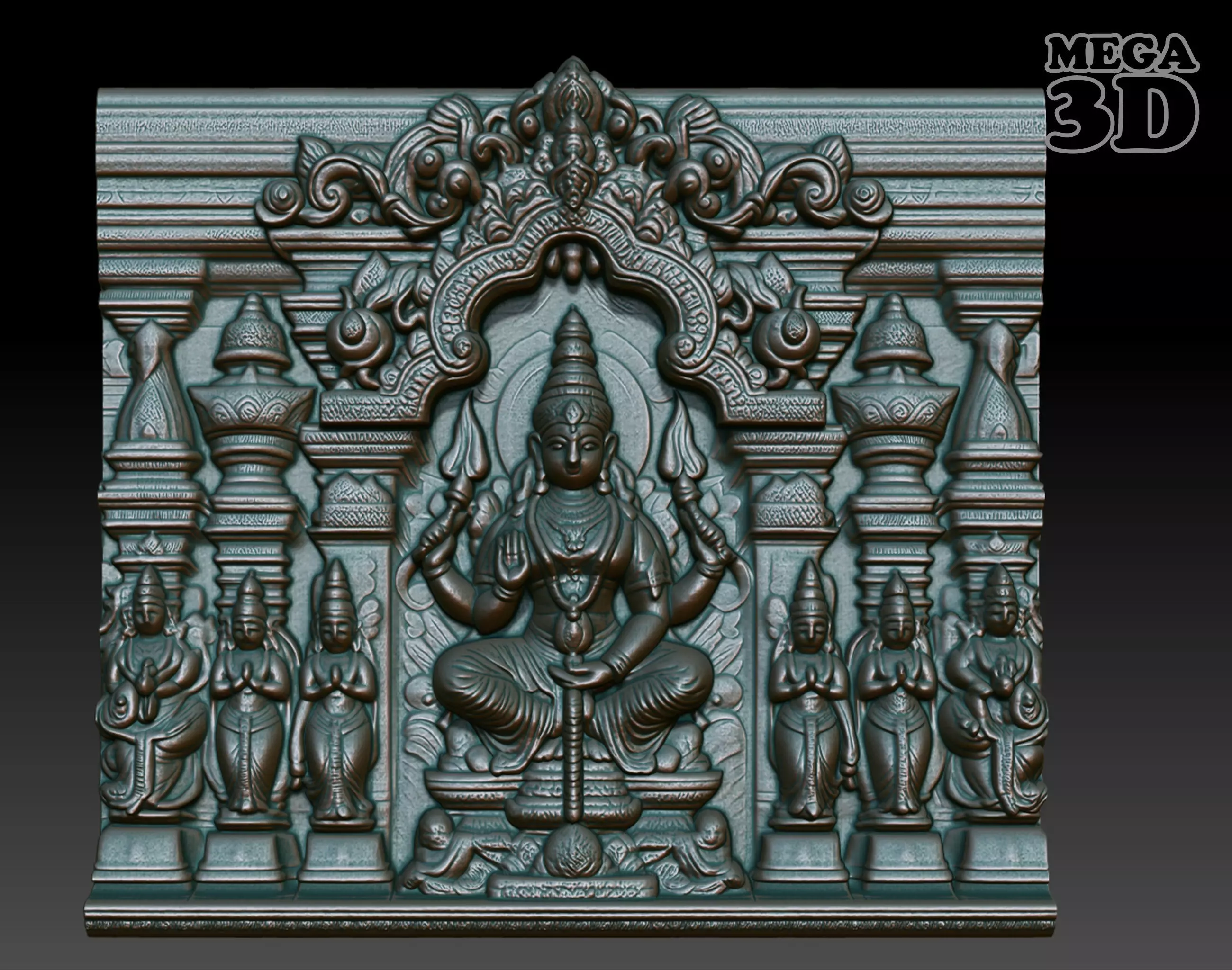 Indian Temple Wall basrelief 22 240619 3D print model_0