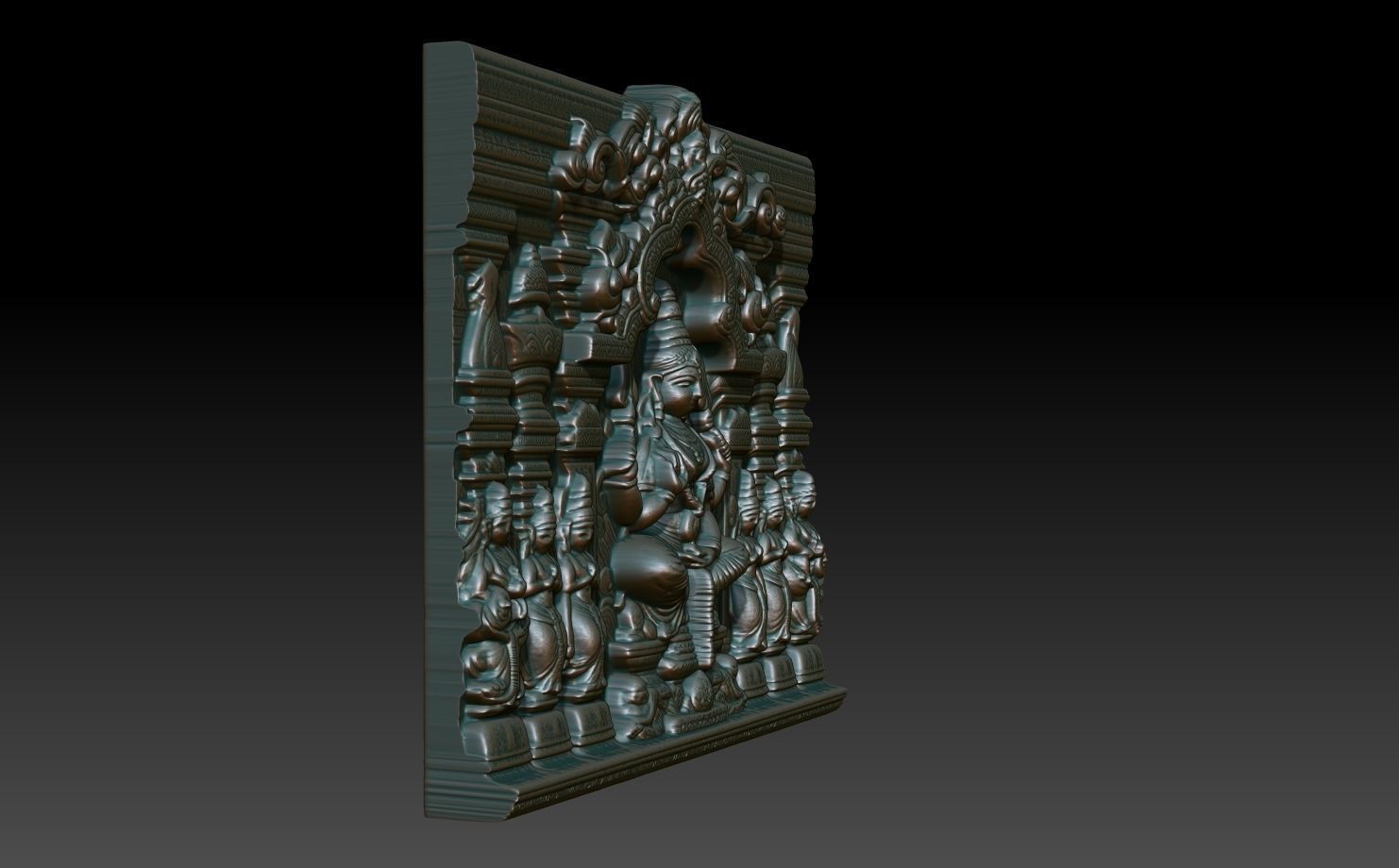 Indian Temple Wall basrelief 22 240619 3D print model_2