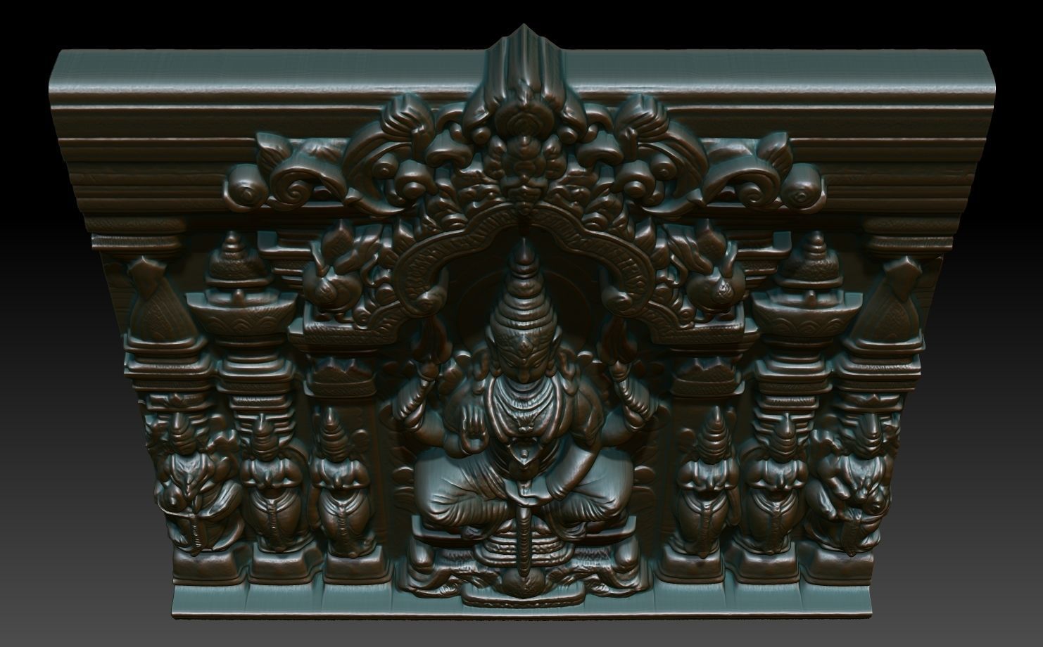 Indian Temple Wall basrelief 22 240619 3D print model_3