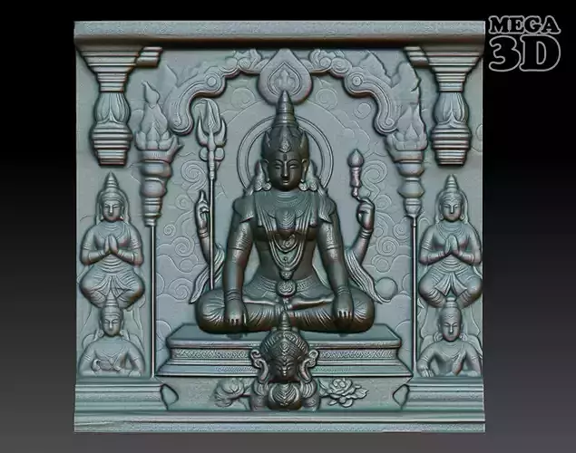 Indian Temple Wall basrelief 21 240619 3D print model