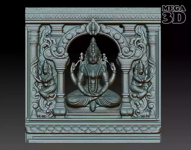 Indian Temple Wall basrelief 19 240619 3D print model