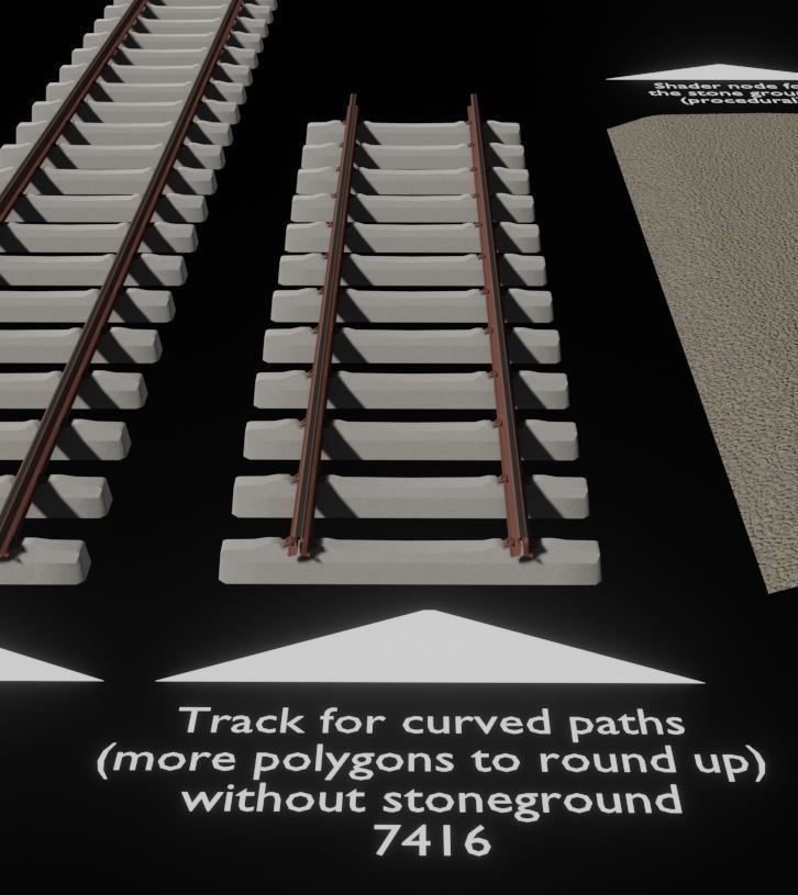 Railway Tracks - Procedural Shader Nodes - Curve-Based Editable 3D model_14