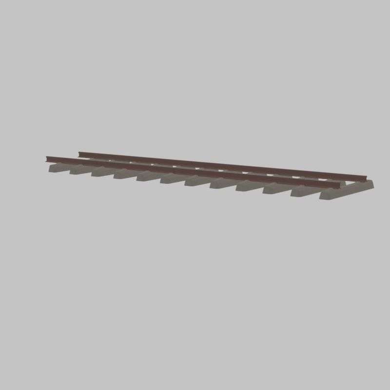 Railway Tracks - Procedural Shader Nodes - Curve-Based Editable 3D model_69