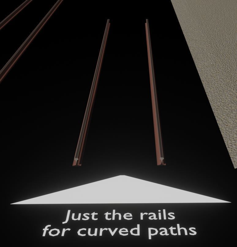 Railway Tracks - Procedural Shader Nodes - Curve-Based Editable 3D model_12