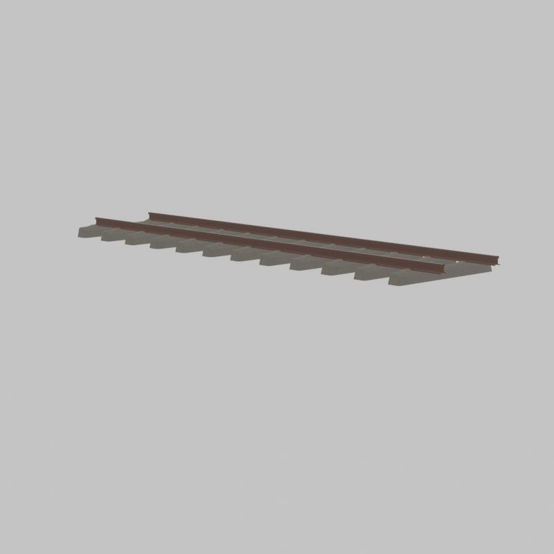 Railway Tracks - Procedural Shader Nodes - Curve-Based Editable 3D model_46