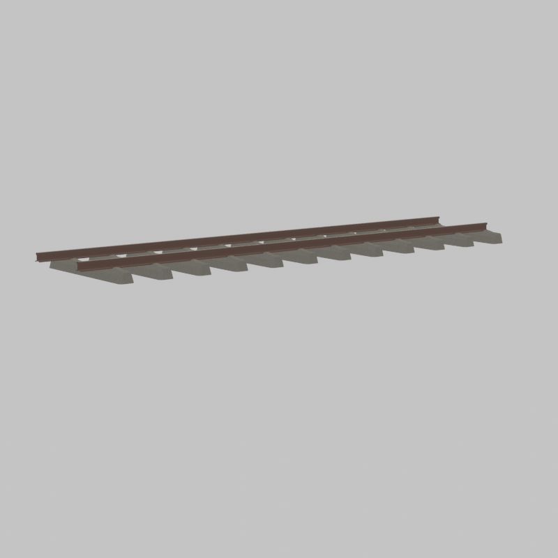 Railway Tracks - Procedural Shader Nodes - Curve-Based Editable 3D model_72