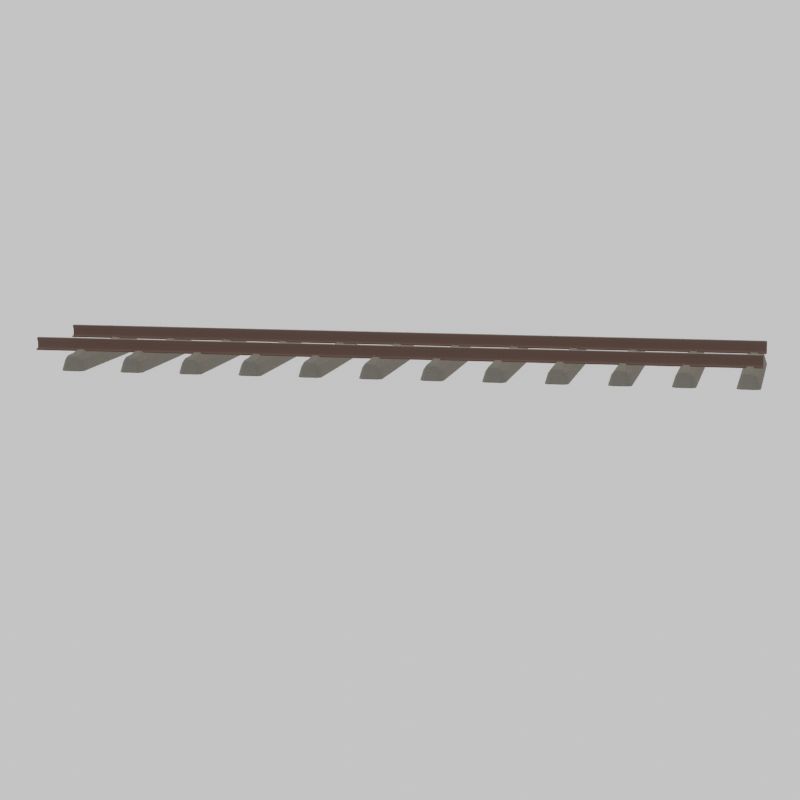 Railway Tracks - Procedural Shader Nodes - Curve-Based Editable 3D model_39
