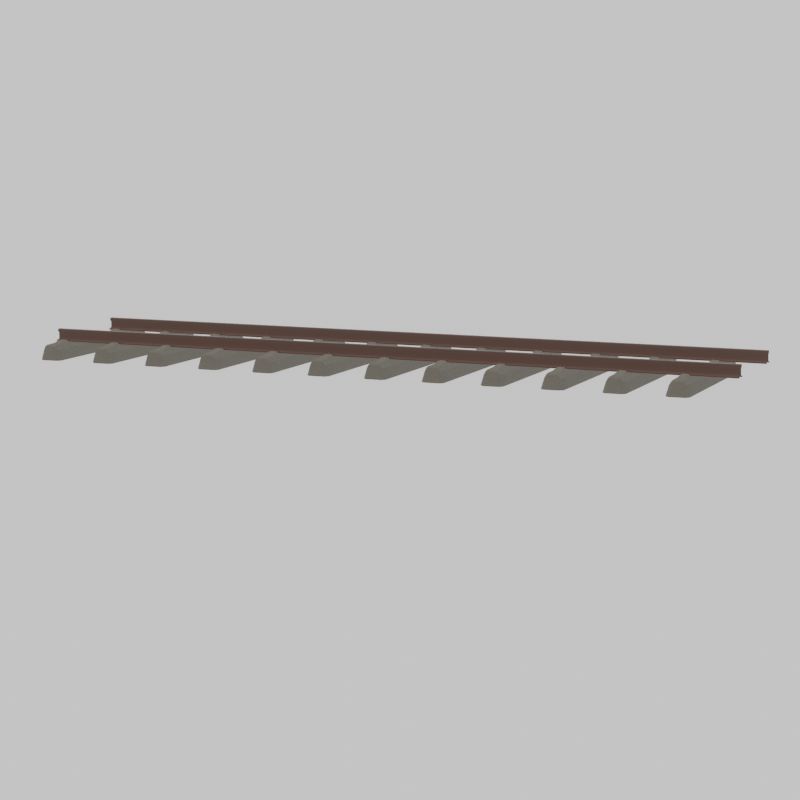 Railway Tracks - Procedural Shader Nodes - Curve-Based Editable 3D model_77