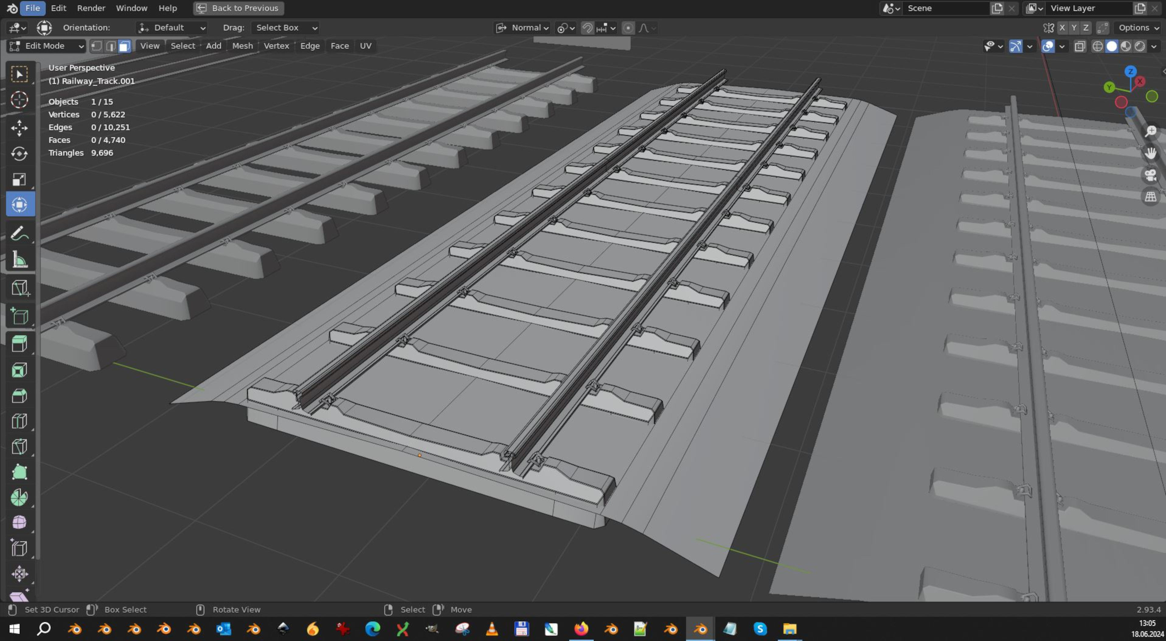 Railway Tracks - Procedural Shader Nodes - Curve-Based Editable 3D model_8