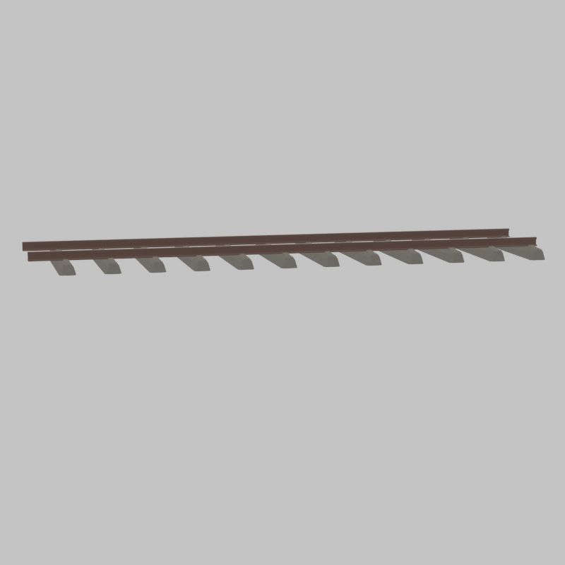 Railway Tracks - Procedural Shader Nodes - Curve-Based Editable 3D model_71