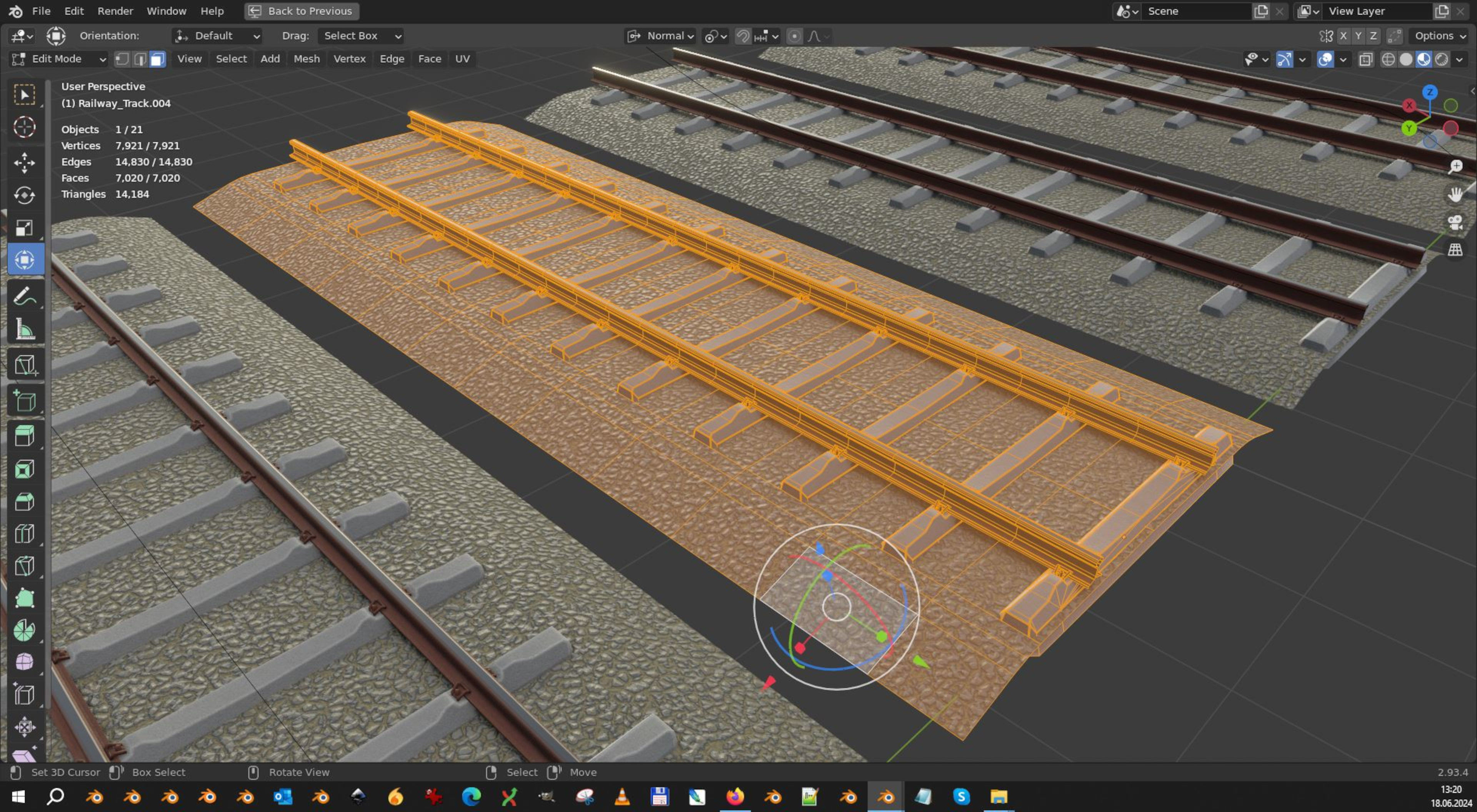 Railway Tracks - Procedural Shader Nodes - Curve-Based Editable 3D model_17