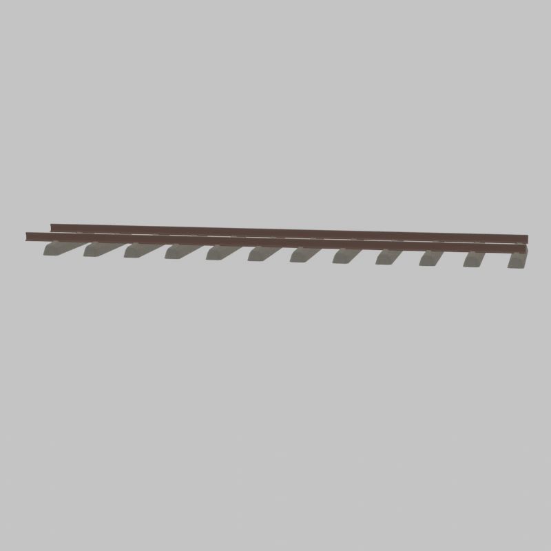 Railway Tracks - Procedural Shader Nodes - Curve-Based Editable 3D model_70