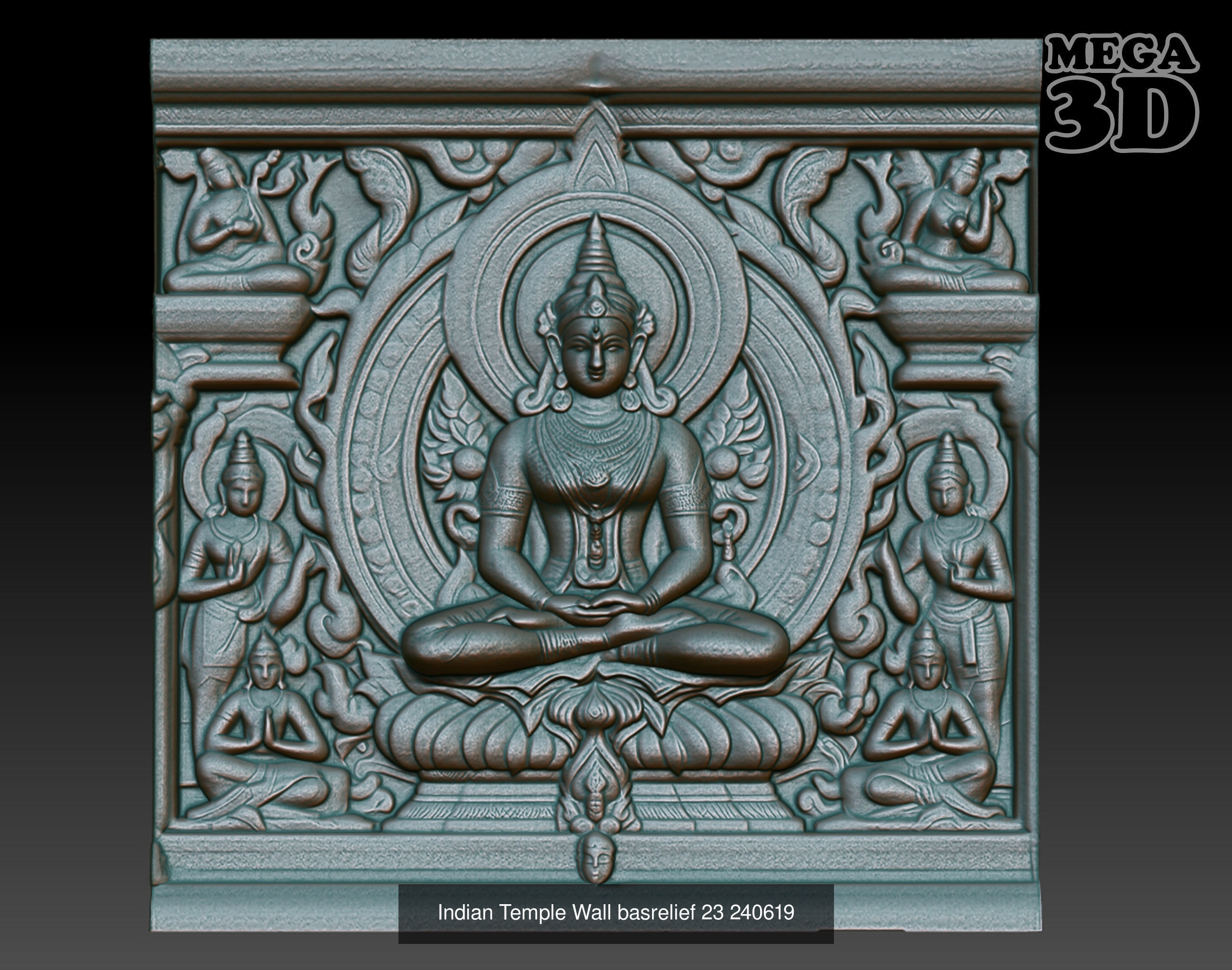 Indian Temple Wall basrelief Pack 240619 3D Model Collection_5