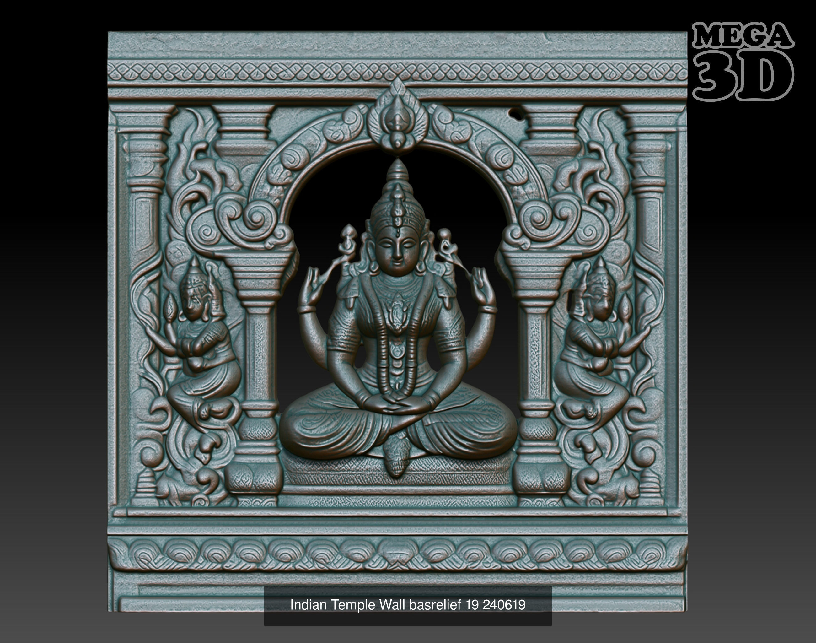 Indian Temple Wall basrelief Pack 240619 3D Model Collection_9