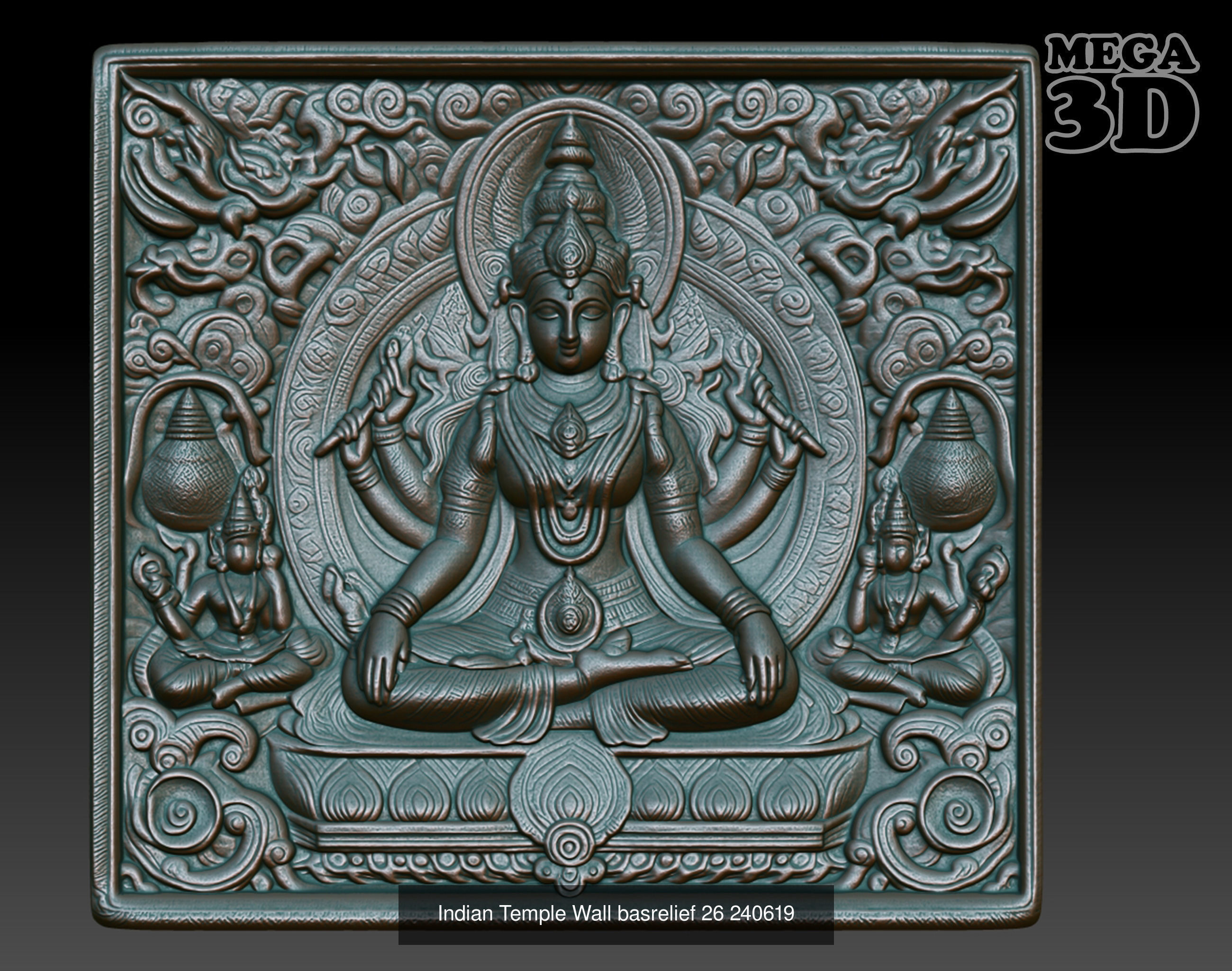 Indian Temple Wall basrelief Pack 240619 3D Model Collection_2
