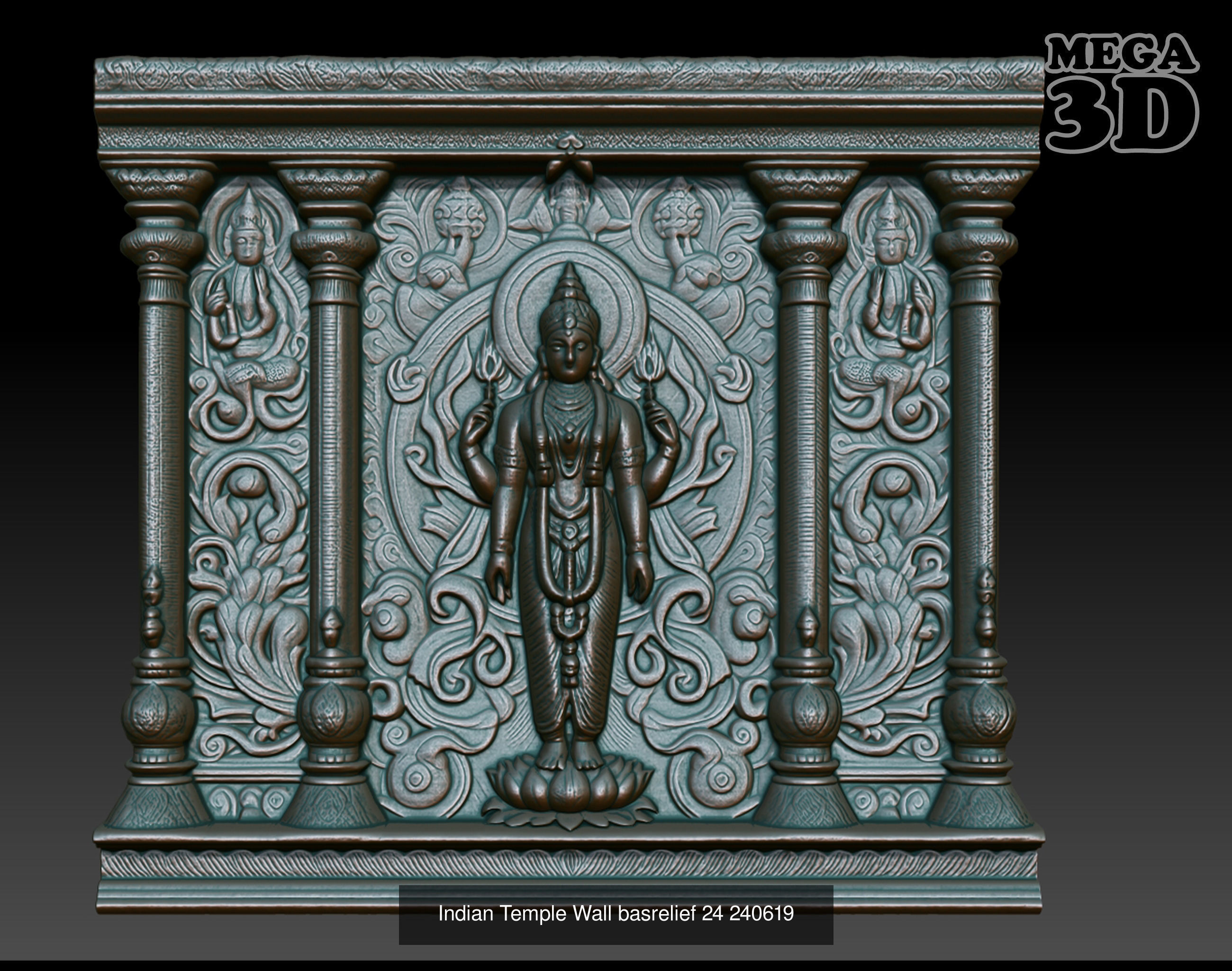Indian Temple Wall basrelief Pack 240619 3D Model Collection_4