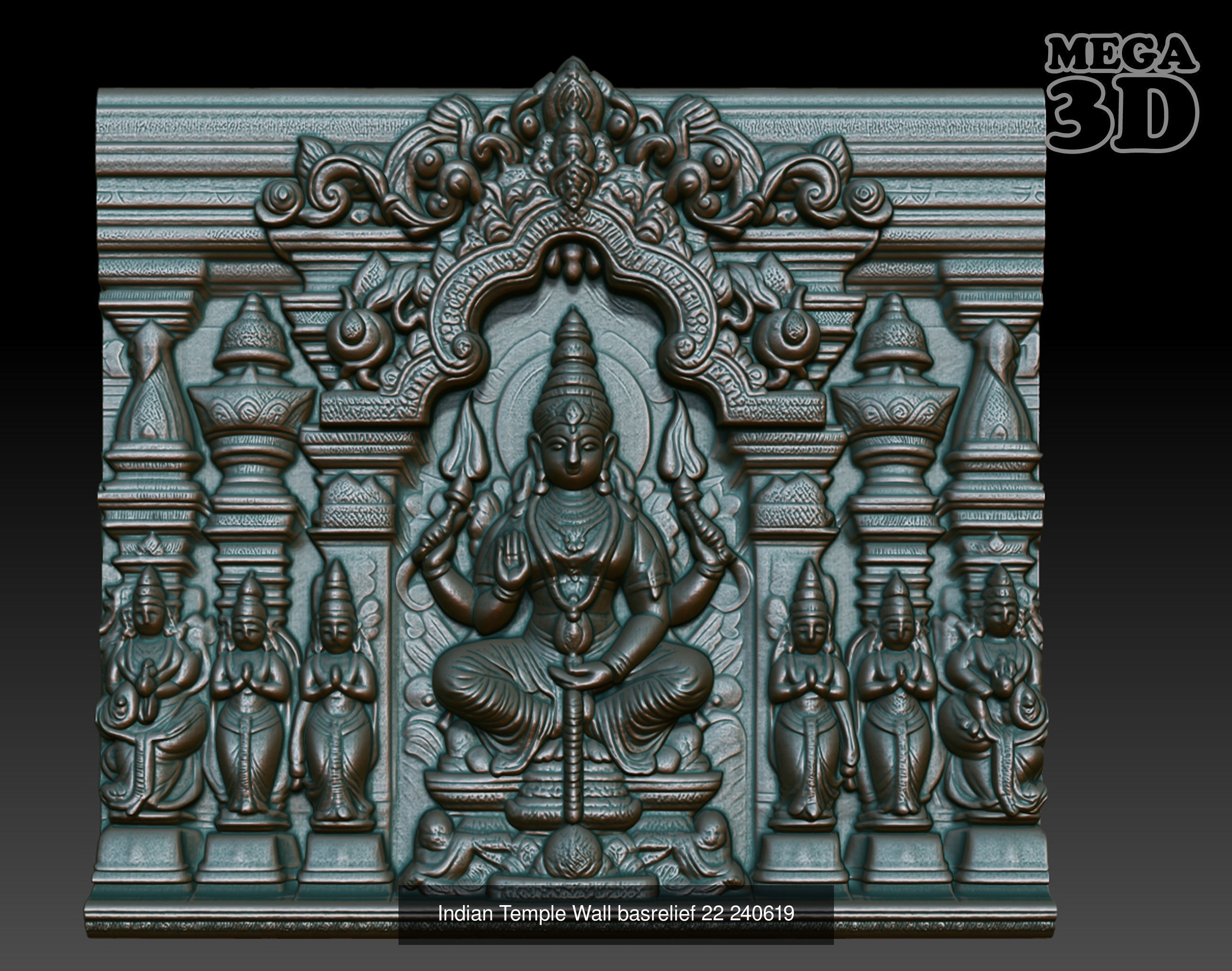 Indian Temple Wall basrelief Pack 240619 3D Model Collection_6