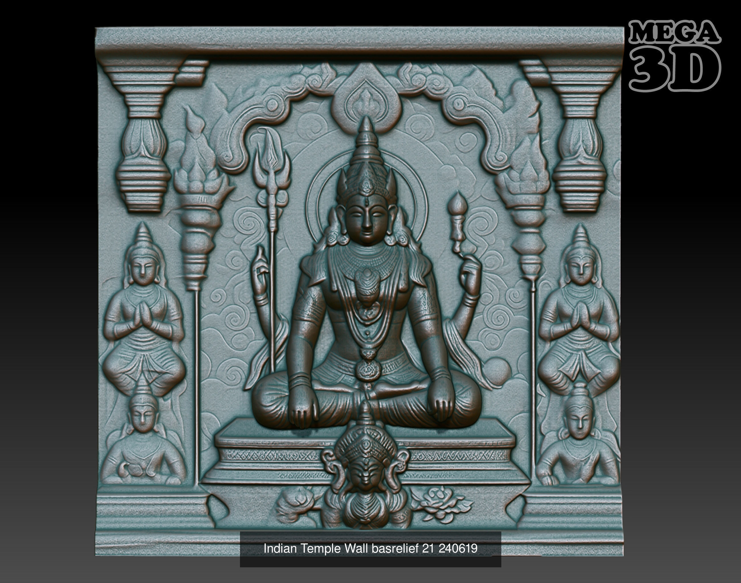 Indian Temple Wall basrelief Pack 240619 3D Model Collection_7