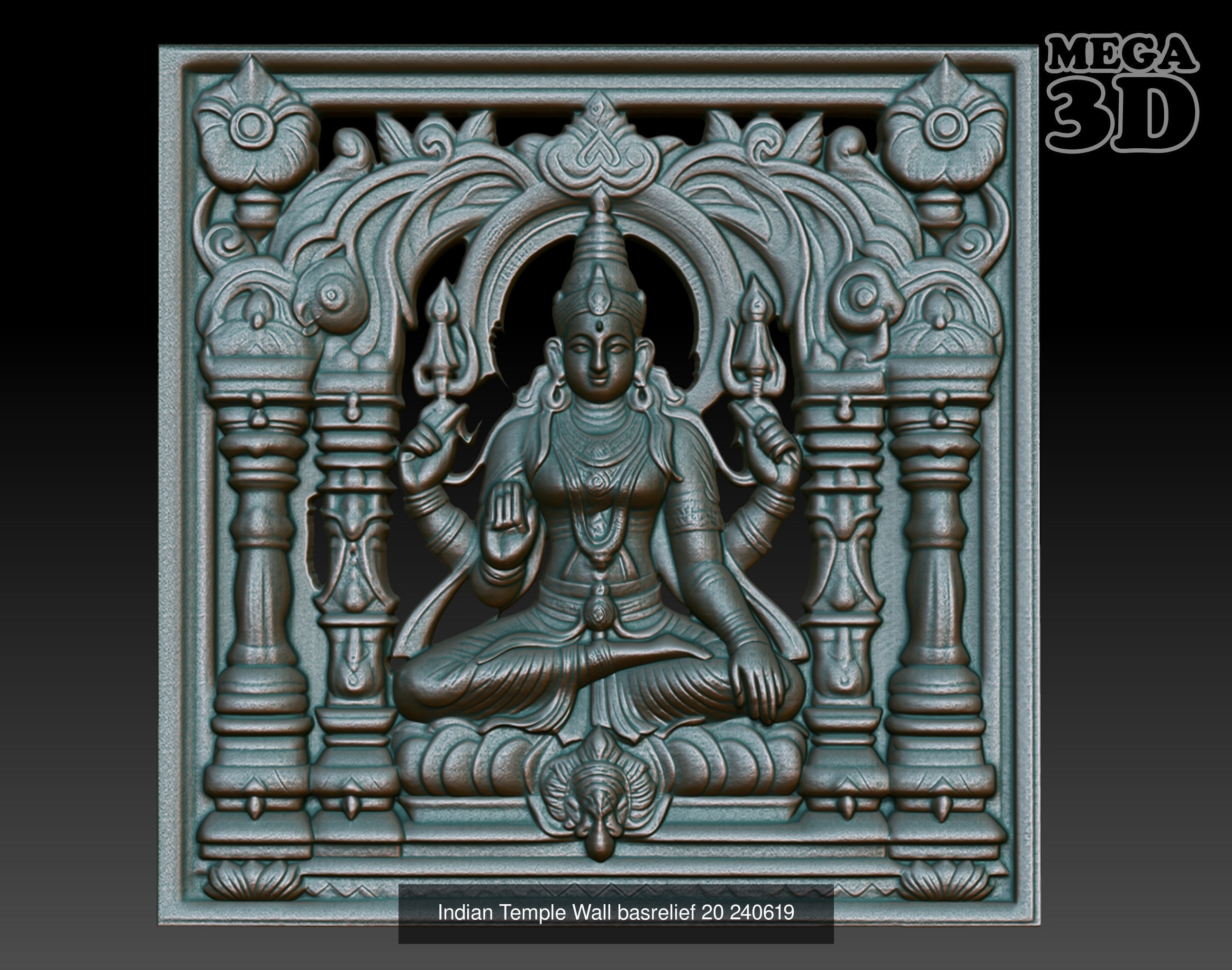 Indian Temple Wall basrelief Pack 240619 3D Model Collection_8