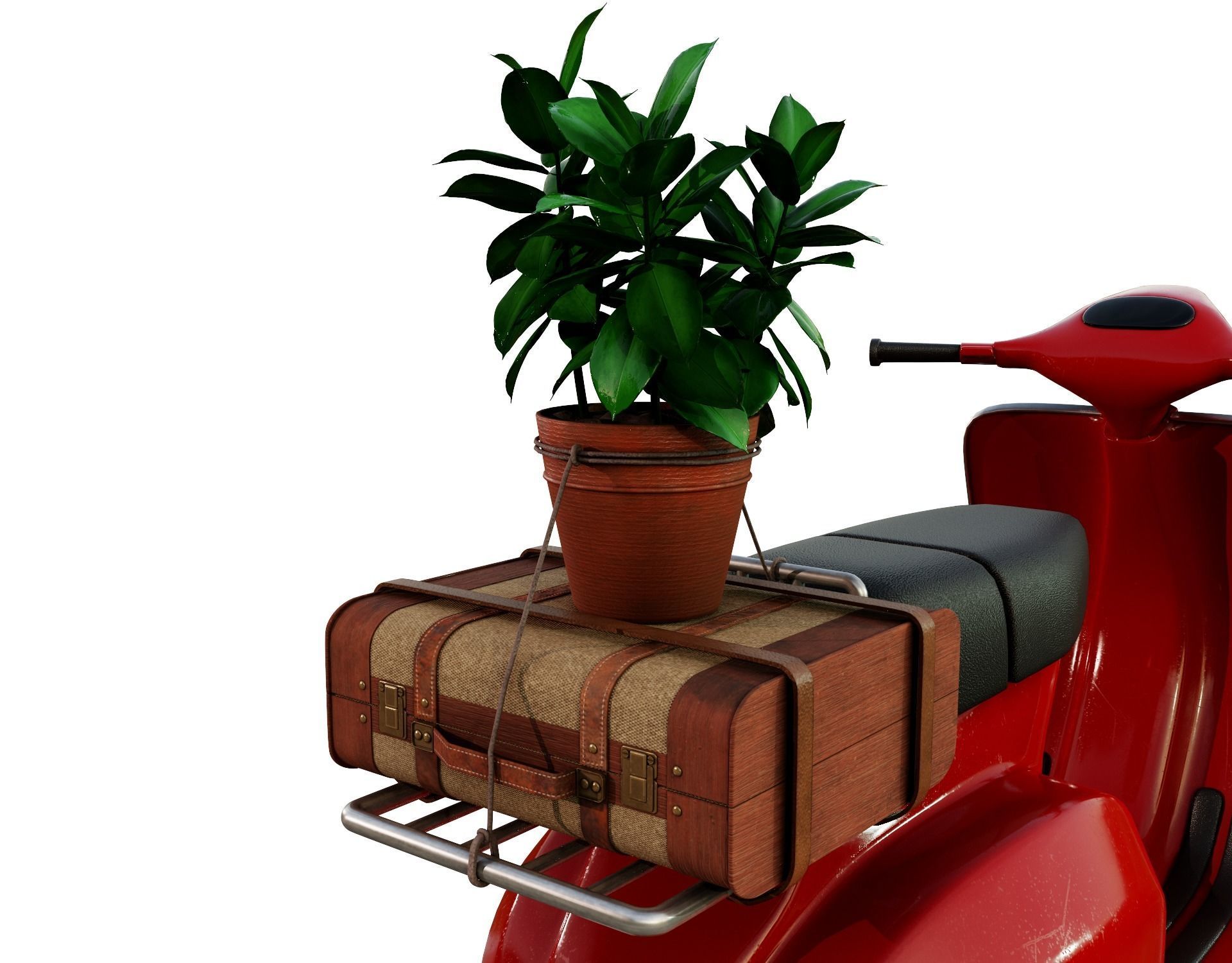 Red Vespa 3D model_5