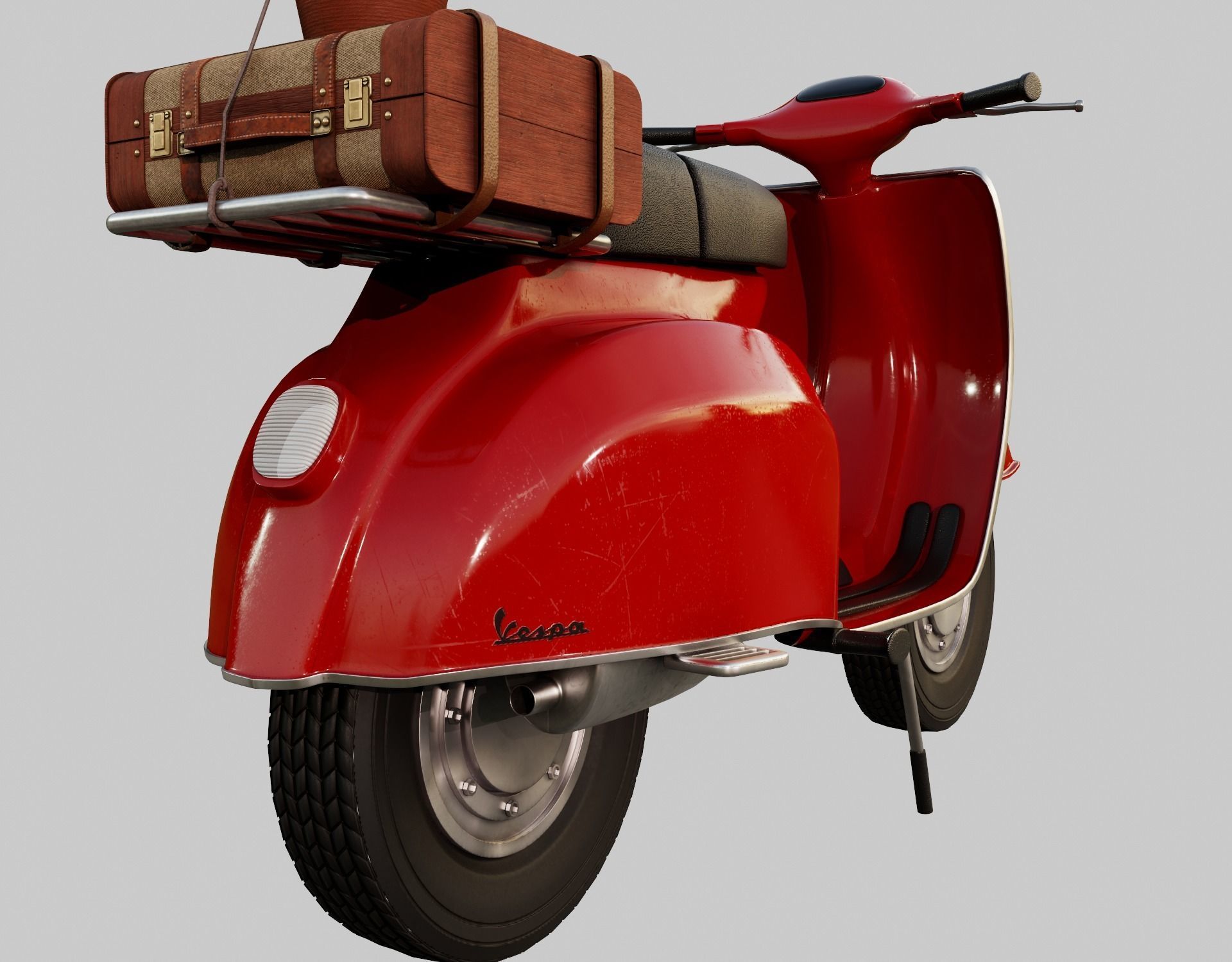 Red Vespa 3D model_8